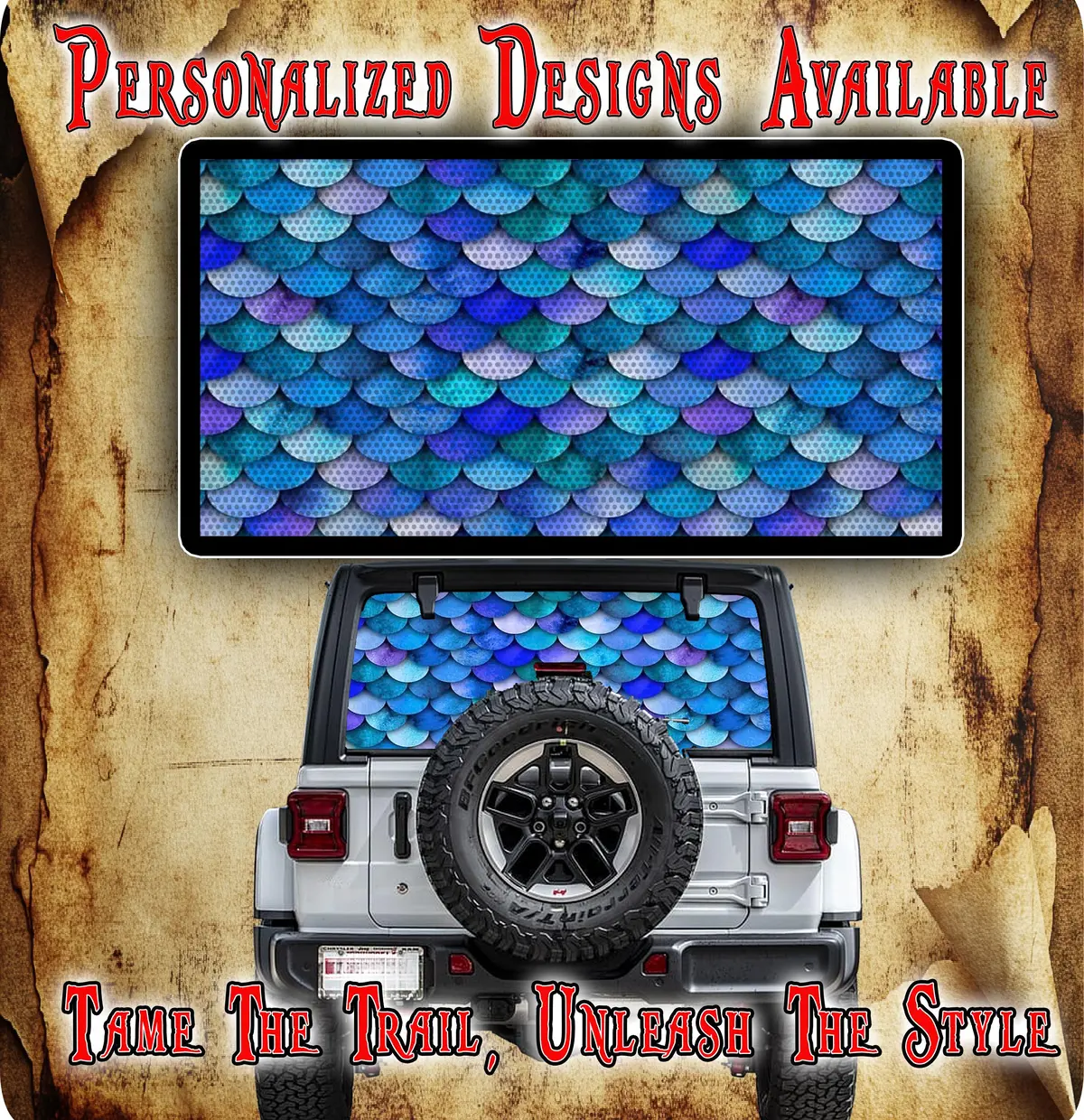 Mermaid Scale Rear Window See Through Graphic. 1