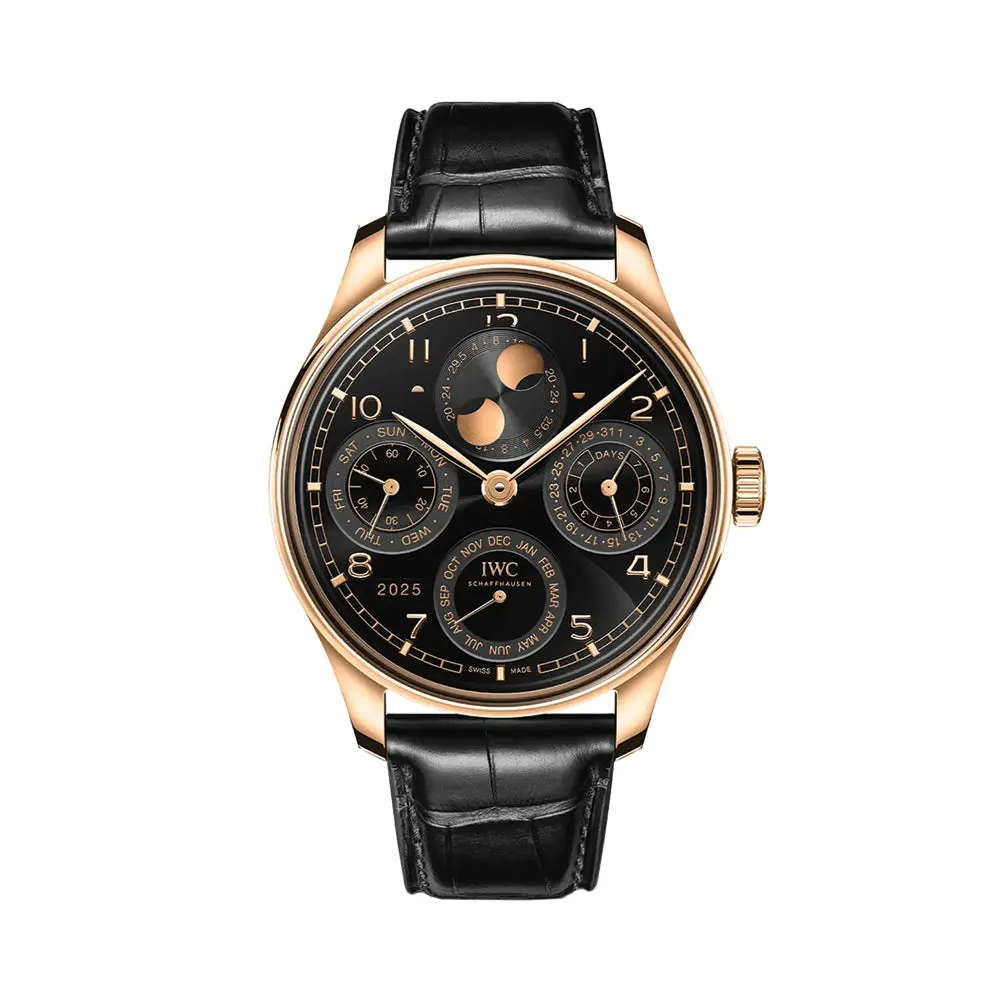 Portugieser Perpetual Calendar 18K Armor Gold® Case 44Mm - Black On Leather Strap 1