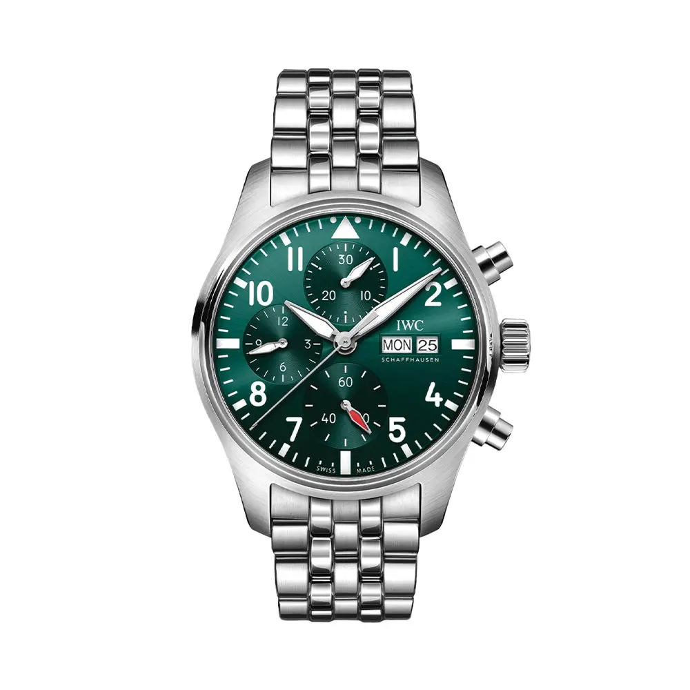 Pilot's Watch Chronograph 41Mm - Green On Bracelet 1