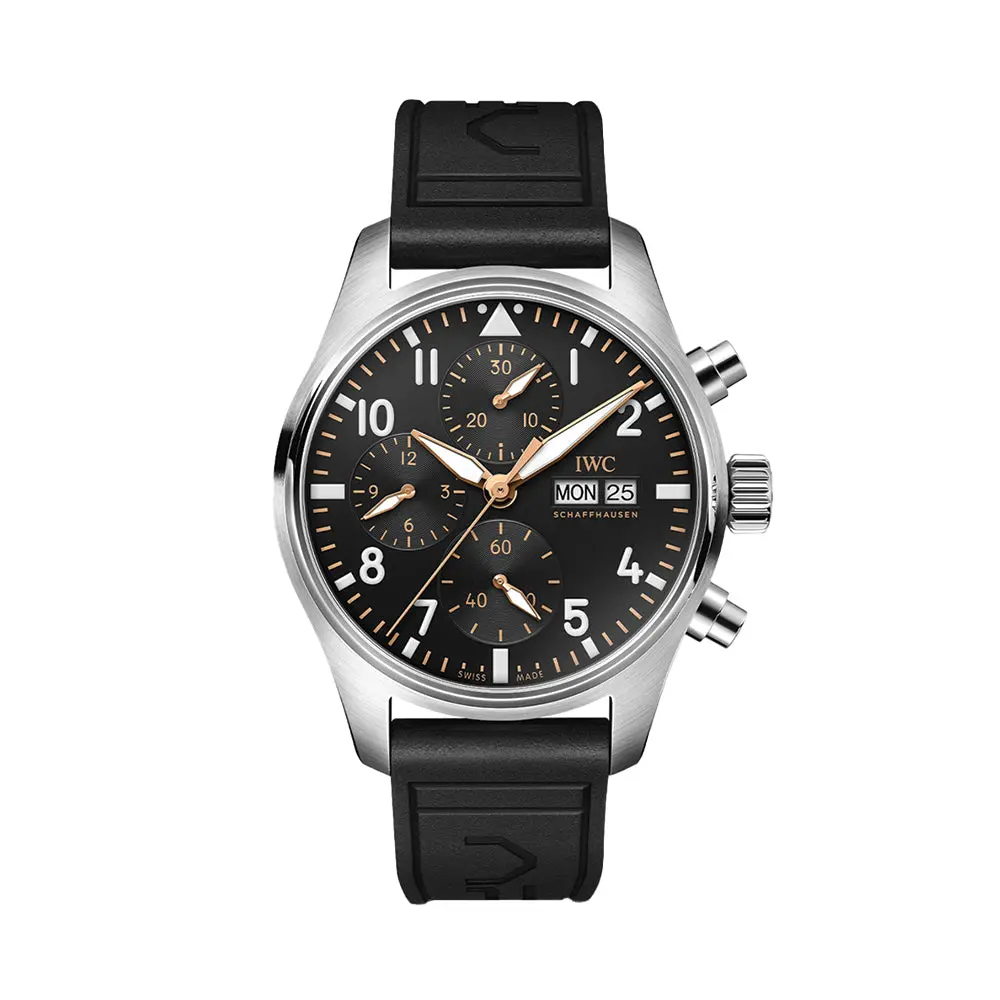Pilot’S Watch Chronograph Apxgp Gold Accents 41Mm - Black On Rubber Strap 1