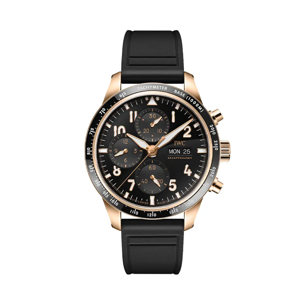 Pilot’S Watch Performance Chronograph 18K 5N Gold Case 41Mm - Black On Rubber Strap 1