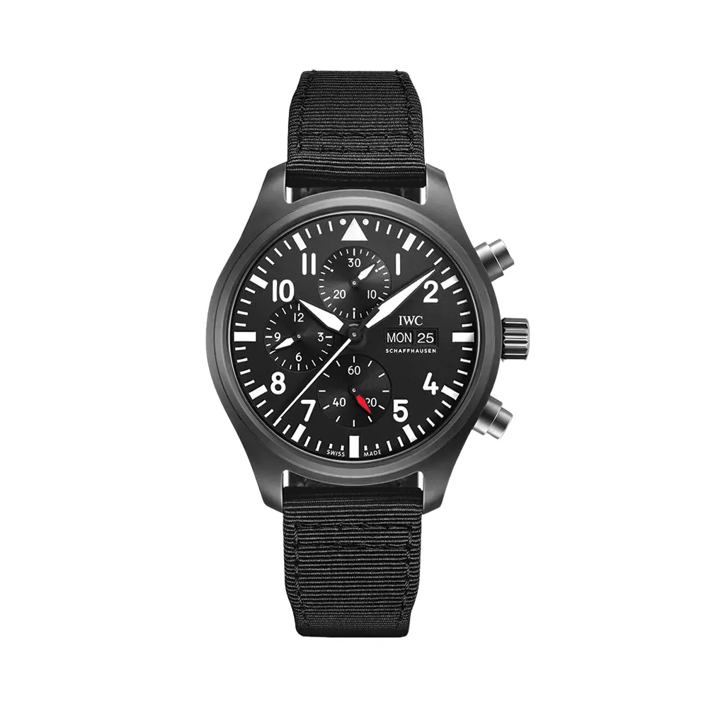 Pilot's Watch Chronograph Top Gun Ceramic Case 44.5Mm - Black On Textile Strap 1