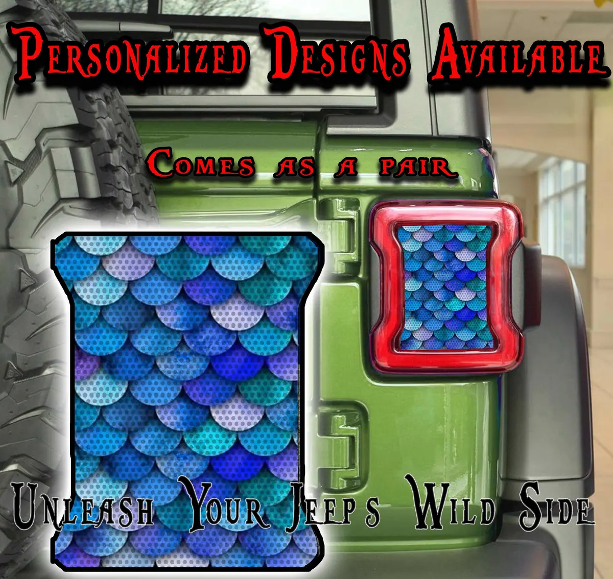 Mermaid Scales Taillight Cover Decal 62 2