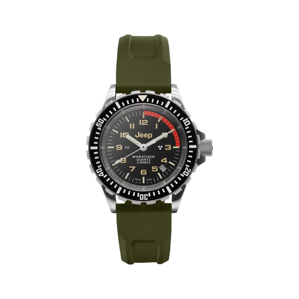 Tsar Diver's Quartz Jeep Rubicon 41Mm - Black On Rubber Strap 1