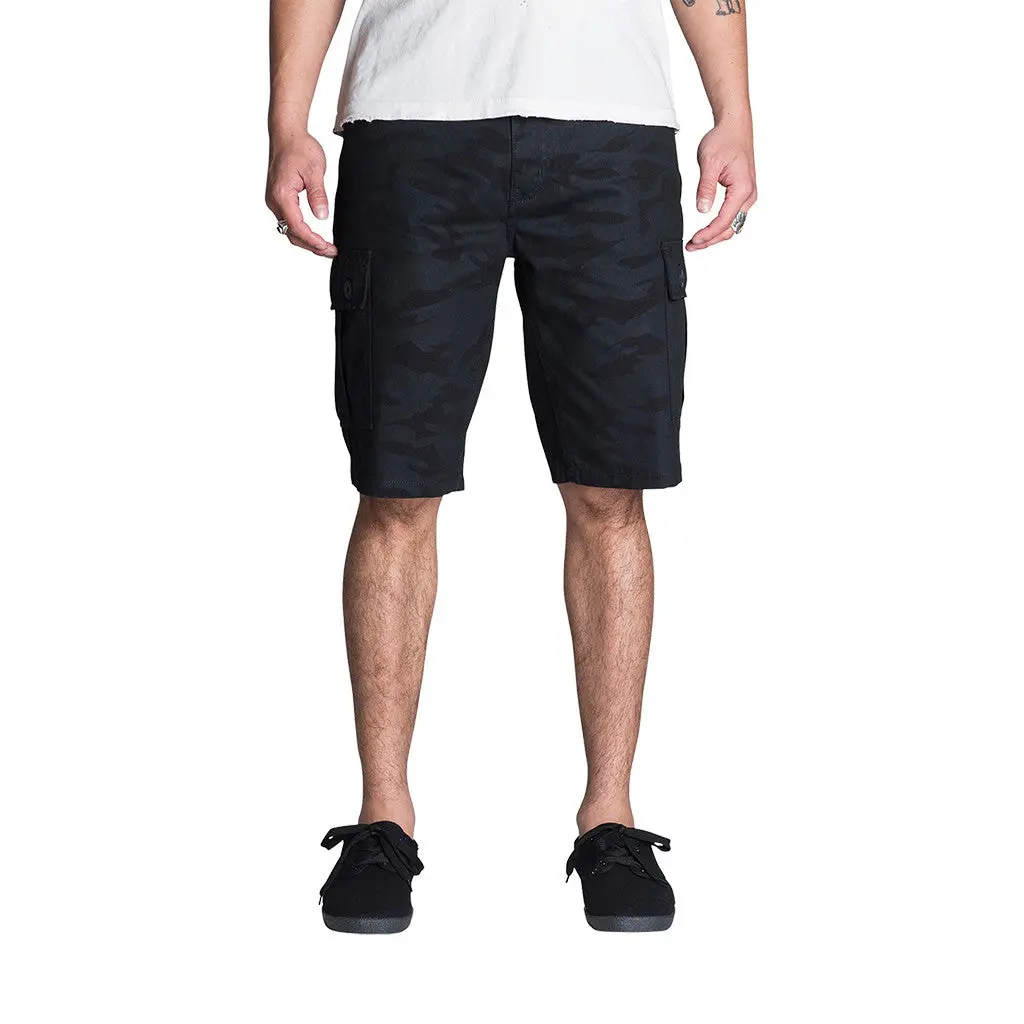 Kr3w Klassic Cargo Short - Black Camo 1