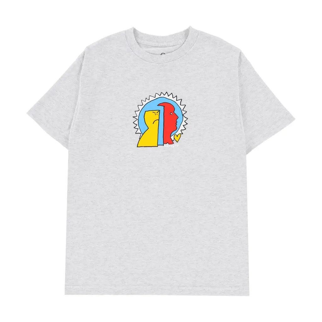 Krooked Mad Back Fill S/S Tee - Ash/Multi 1