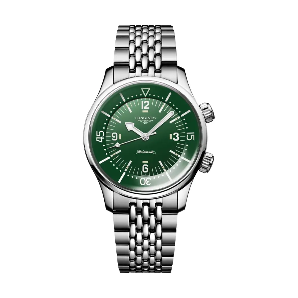 Legend Diver 39Mm - Green On Bracelet 1