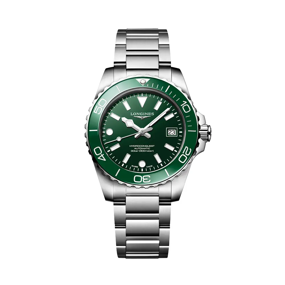 Hydroconquest 39Mm - Green On Bracelet 1