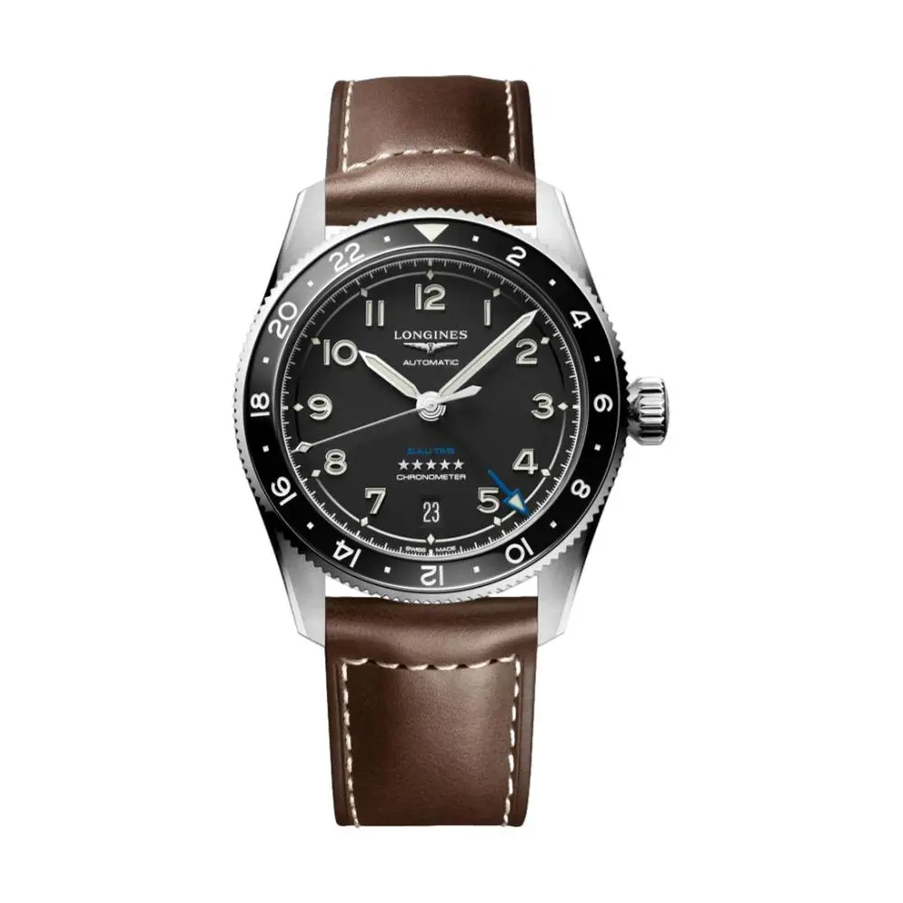 Spirit Zulu Time 39Mm - Black On Leather Strap 1