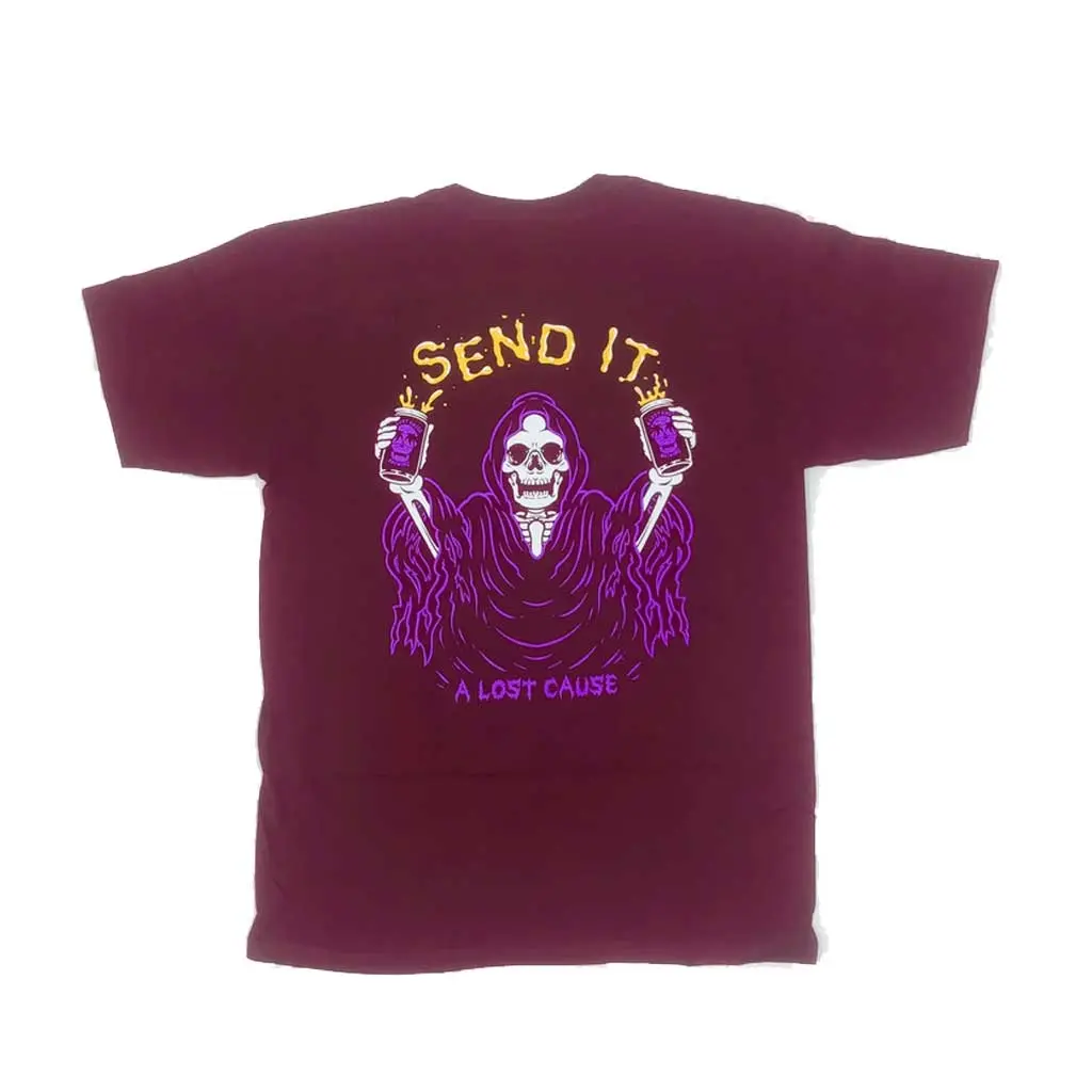 A Lost Cause Send It V2 Tee - Burgundy 1
