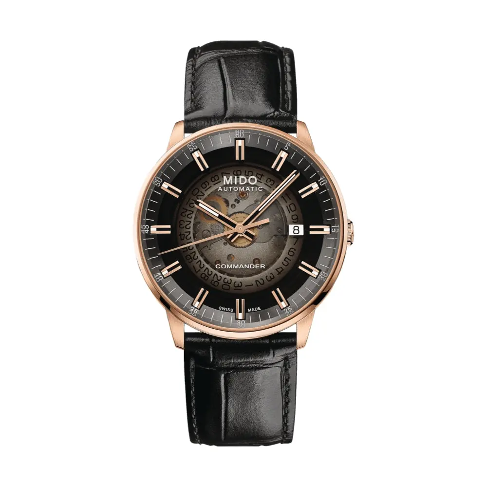 Commander Gradient 40Mm - Black On Leather Strap 1