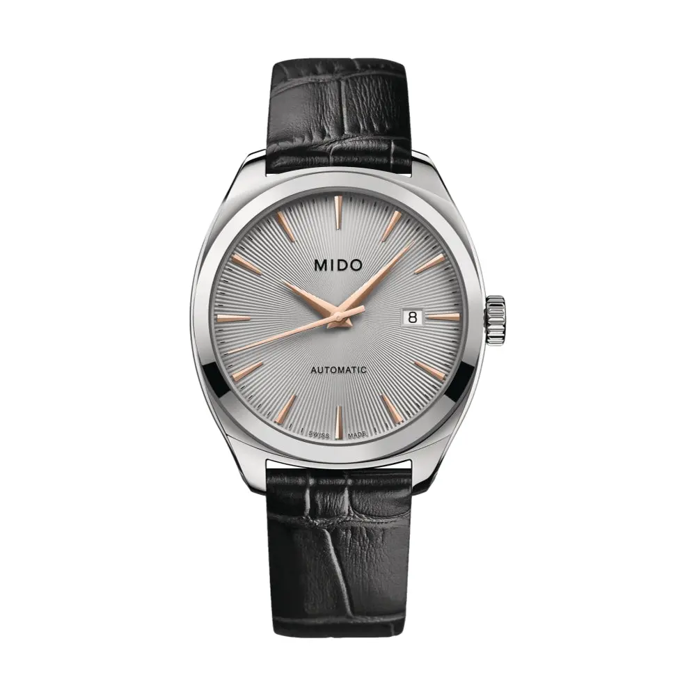 Belluna Royal Gent 41.8Mm - Rhodium On Leather Strap 1