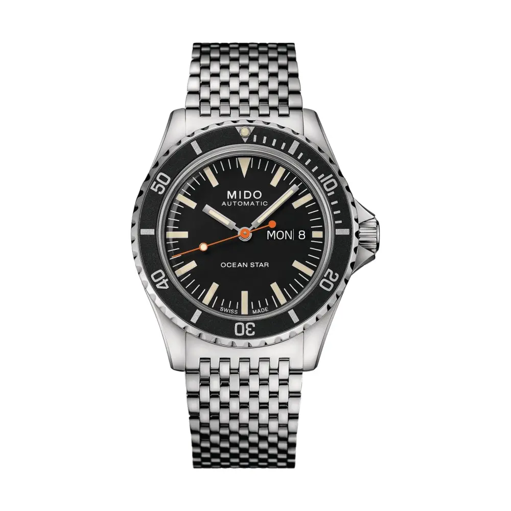 Ocean Star Tribute 40.5Mm - Black On Bracelet W/ Additional Fabric Strap 1