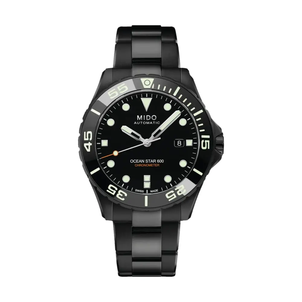 Ocean Star 600 Chronometer Dlc - Black On Bracelet W/ Additional Rubber Strap 1
