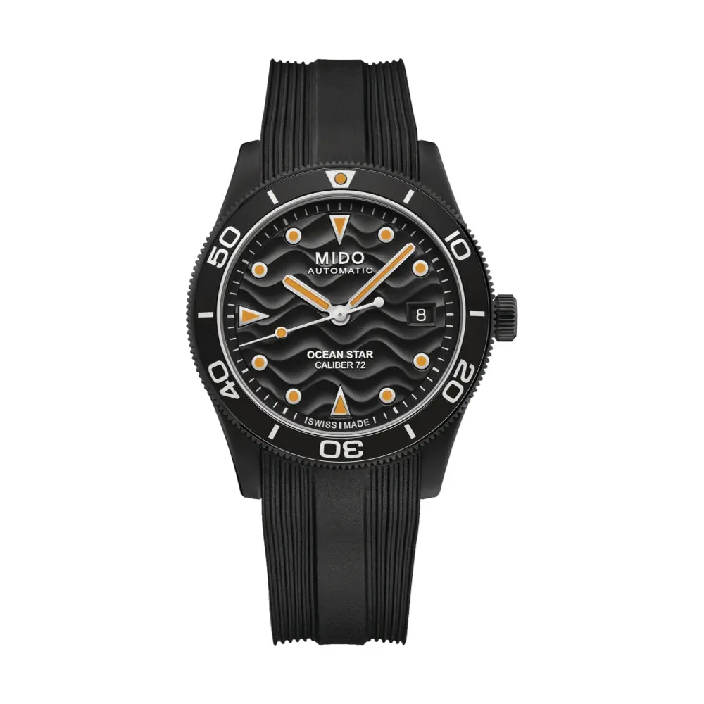 Ocean Star Black Pvd 39Mm - Black On Rubber Strap 1