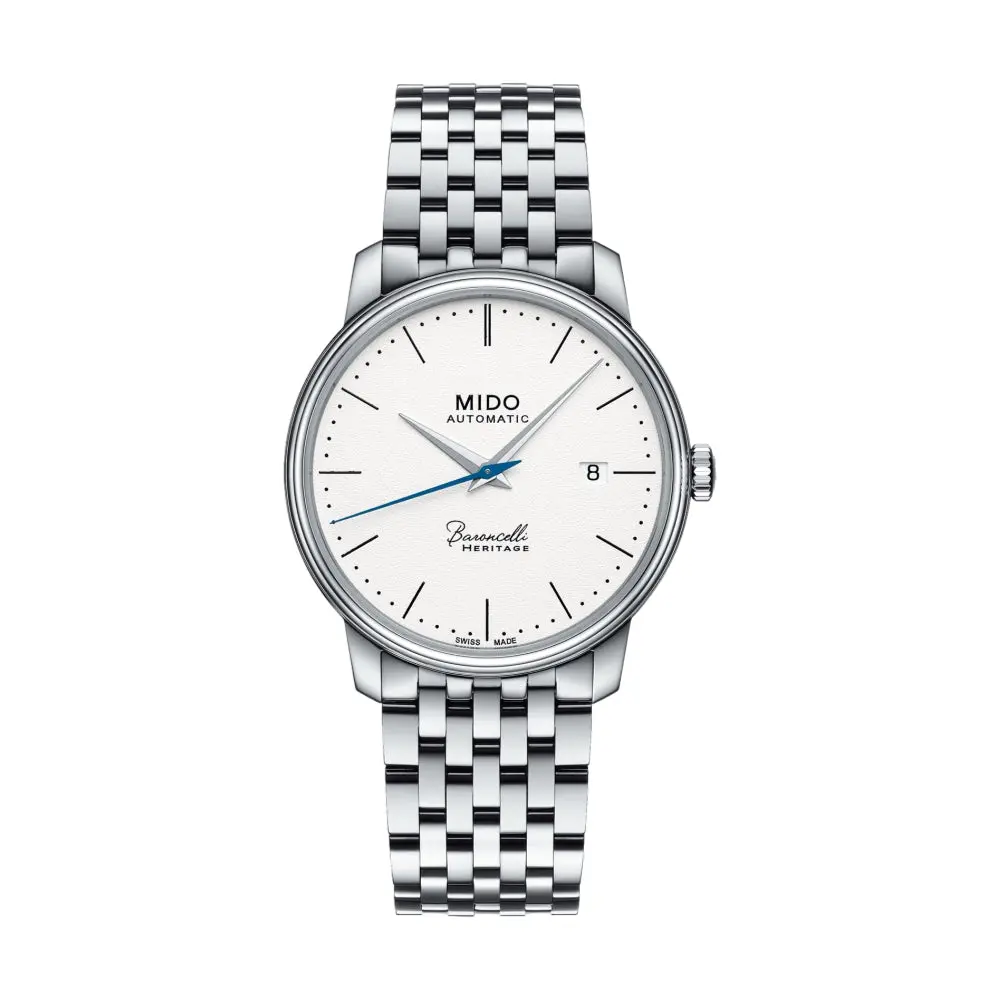 Baroncelli Heritage Gent 39Mm - White On Bracelet 1
