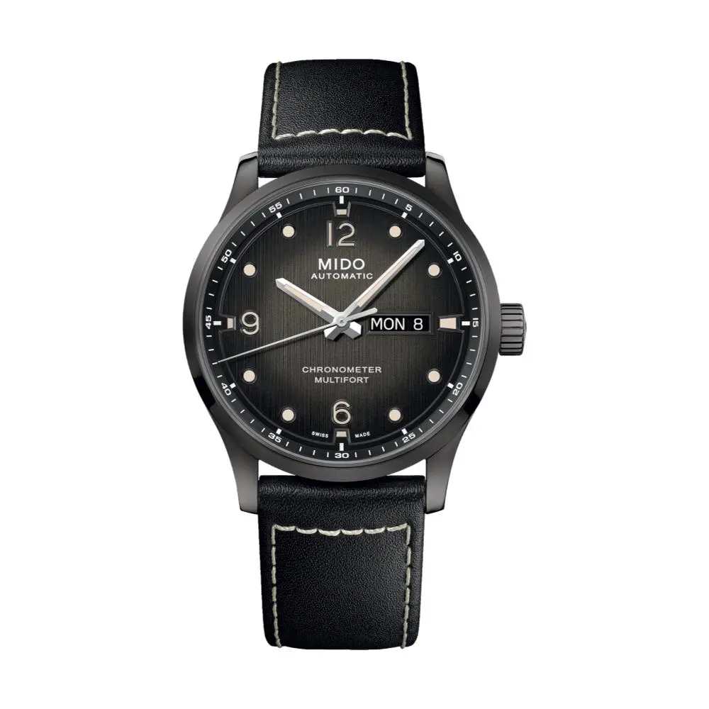 Multifort M Chronometer Anthracite Pvd 42Mm - Black On Leather Strap 1
