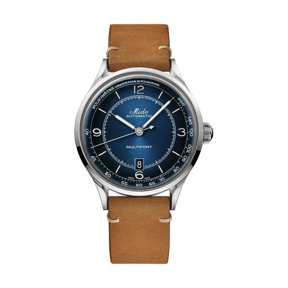 Multifort Patrimony 40Mm - Blue On Leather Strap 1