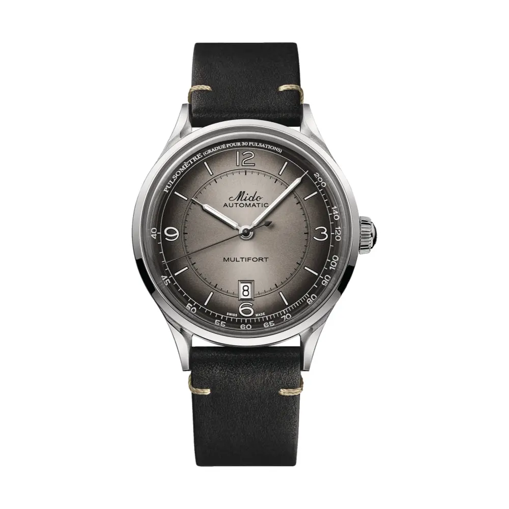 Multifort Patrimony 40Mm - Anthracite On Leather Strap 1
