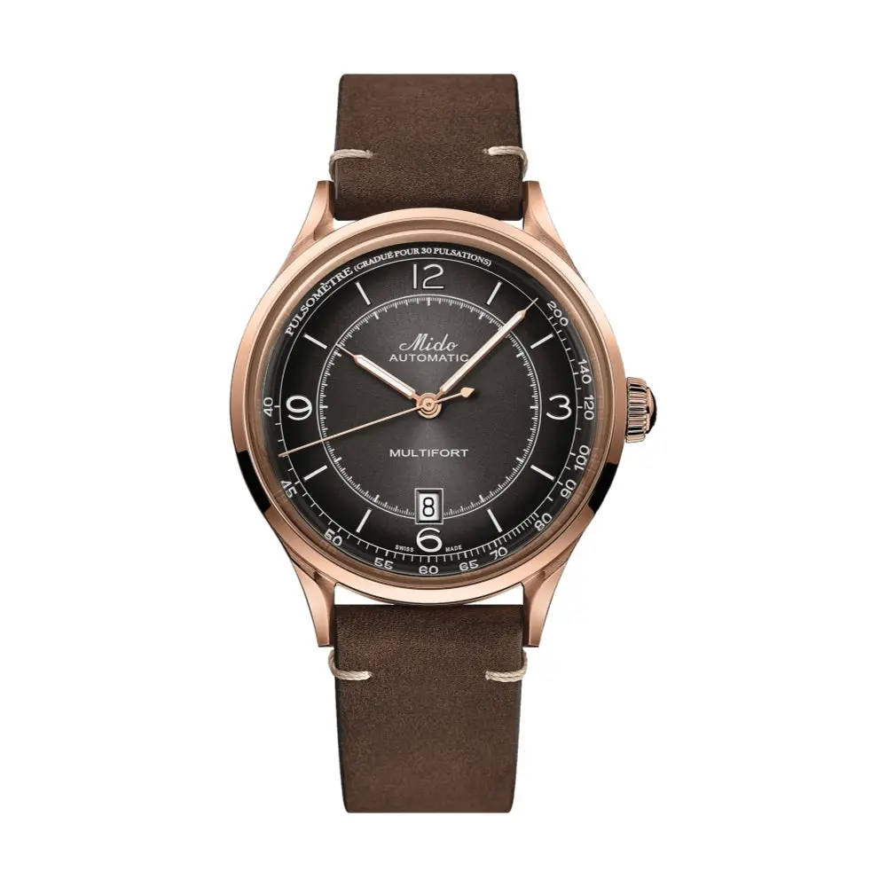 Multifort Patrimony Rose Gold Pvd 40Mm - Black On Leather Strap 1