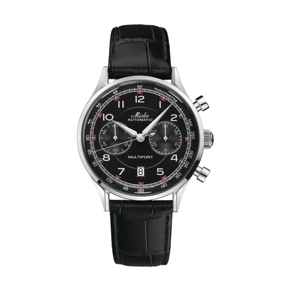 Multifort Patrimony Chronograph 42Mm - Black On Leather Strap 1