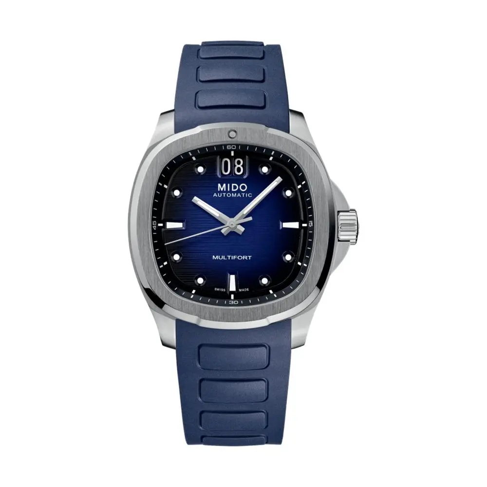 Multifort Tv Big Date 40Mm - Blue On Rubber Strap 1