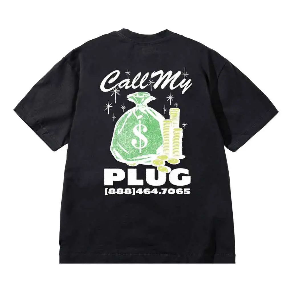 Market Call My Plug S/S Tee - Washed Black 1