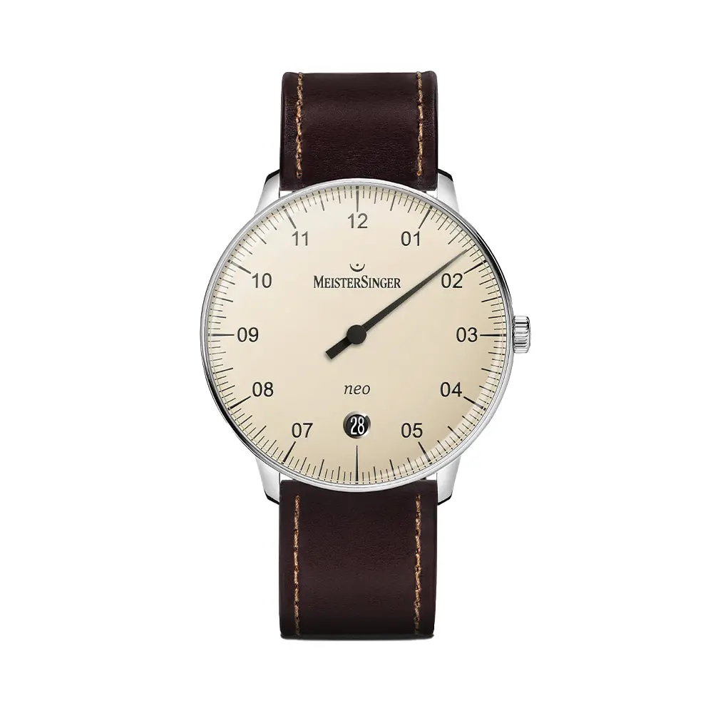 Neo Automatic 36Mm - Ivory On Cordovan Leather Strap 1