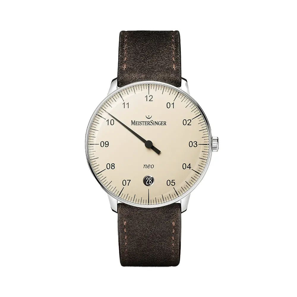 Neo Automatic 36Mm - Ivory On Velour Leather Strap 1