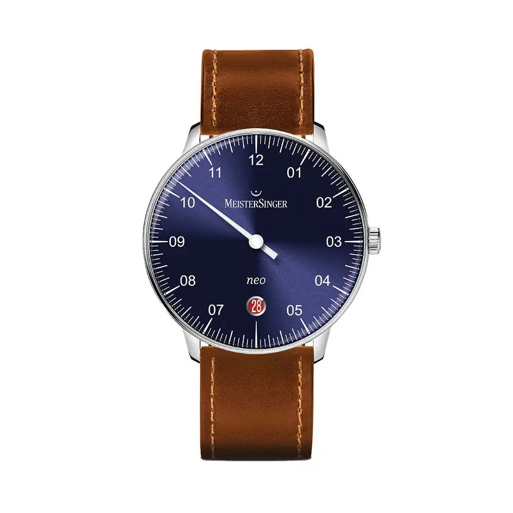 Neo Automatic 36Mm - Blue On Cordovan Leather Strap 1