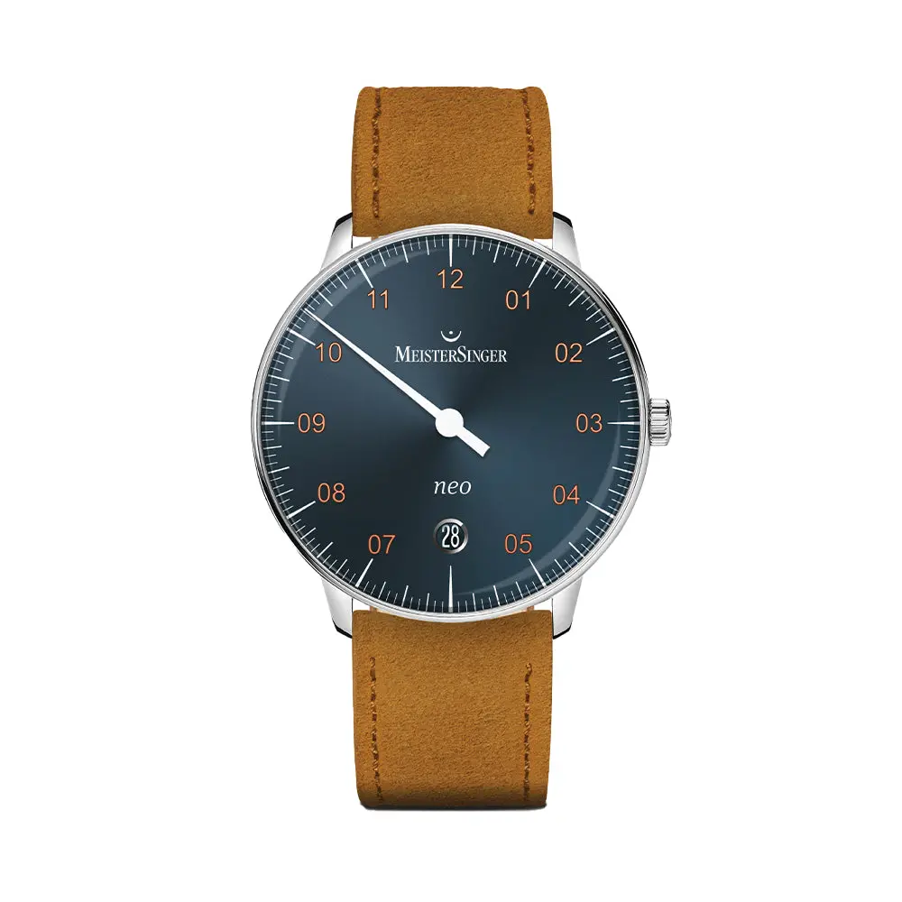 Neo Automatic 36Mm - Grey On Velour Leather Strap 1