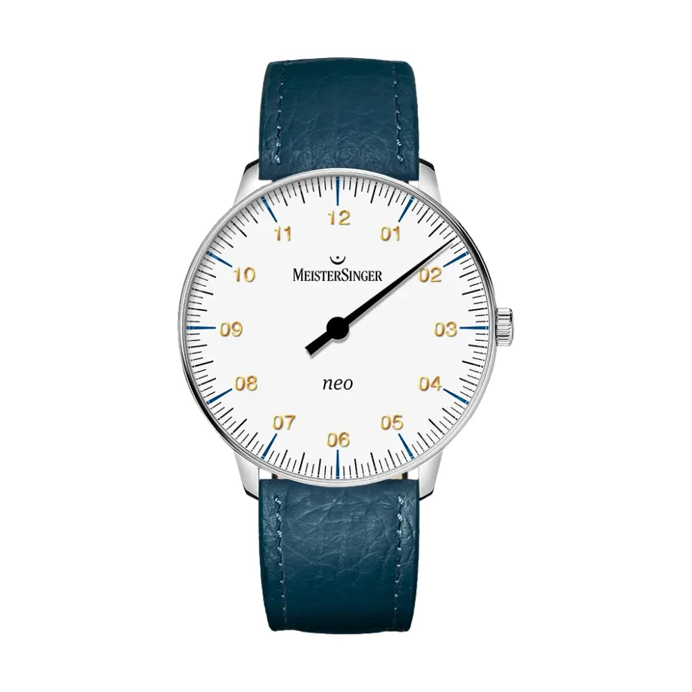 Neo Sapphire 36Mm - White On Leather Strap 1