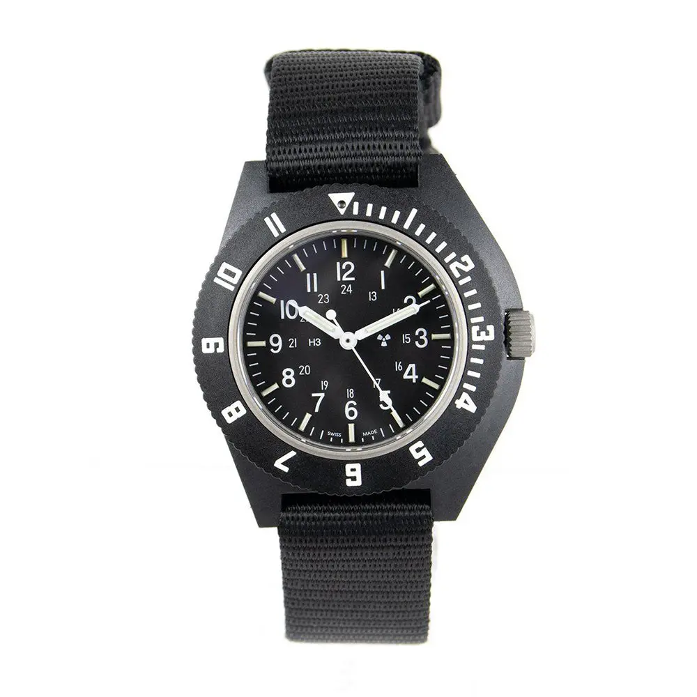 Pilot's Navigator With Date & Tritium 41Mm - Black On Nylon Strap 1