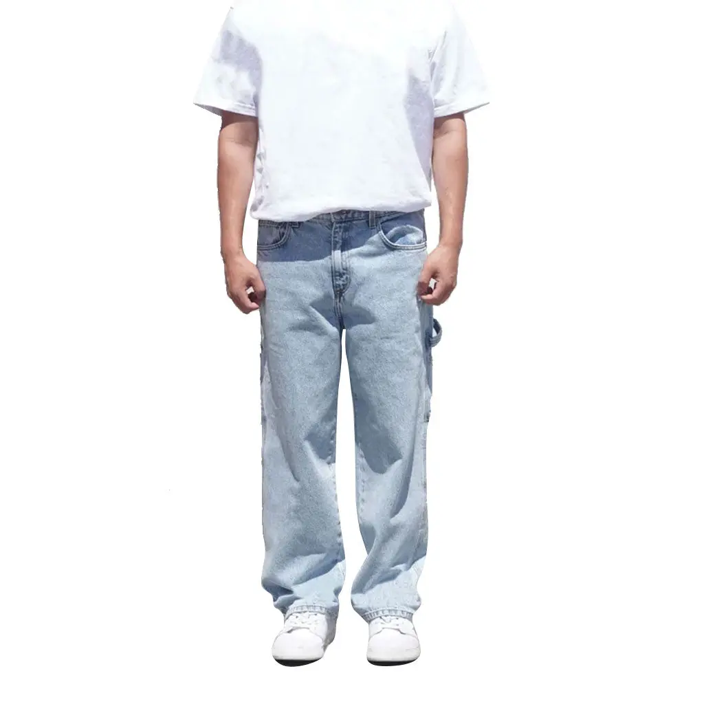 Neo Blue Carpenter Baggy Jeans - Pastel Blue 1