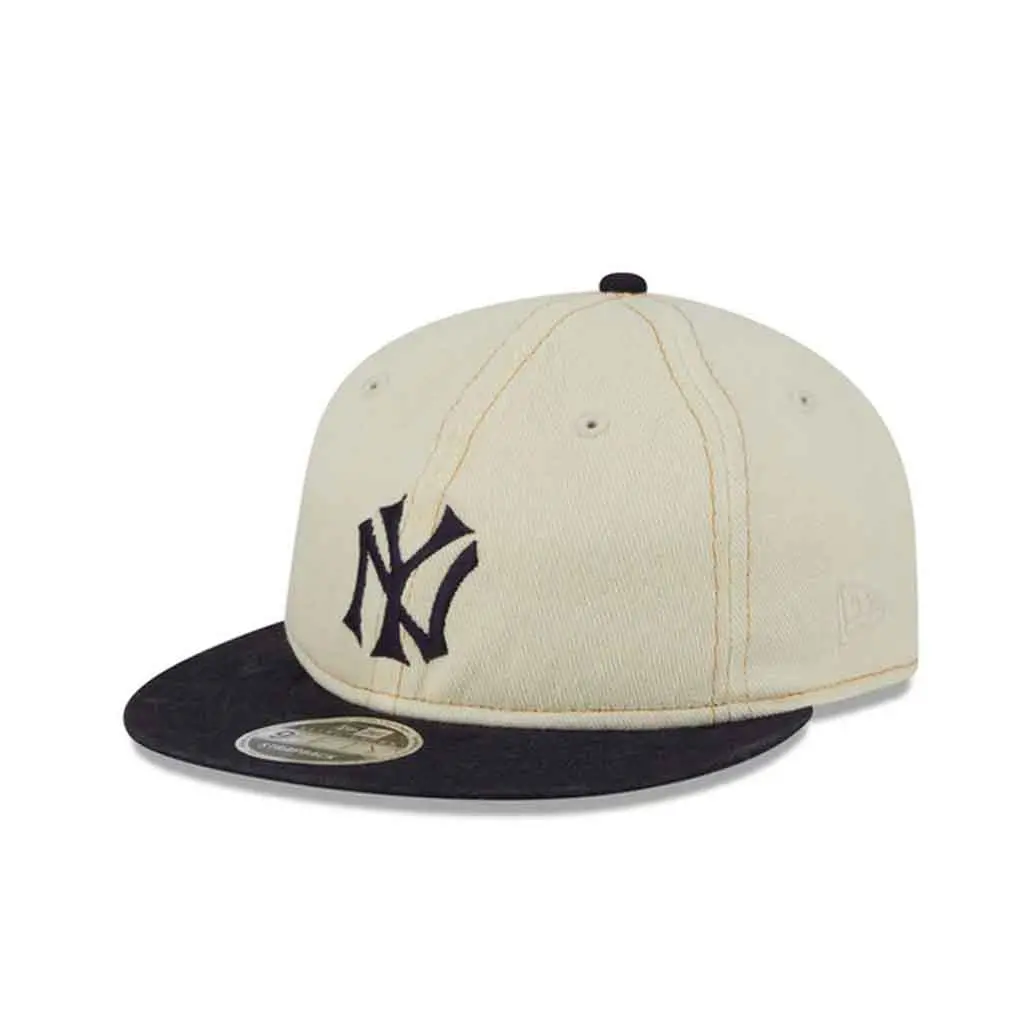 New Era Ny Yankees Retro Crown Chrome Adjustable - Cream/Denim 1