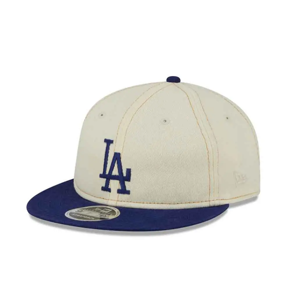 New Era La Dodgers Retro Crown Chrome Adjustable - Cream/Denim 1