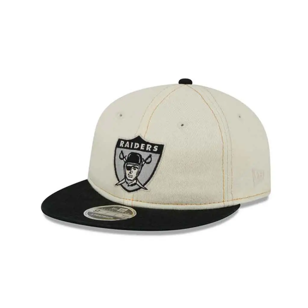New Era Raiders Retro Crown Chrome Adjustable - Cream/Denim 1