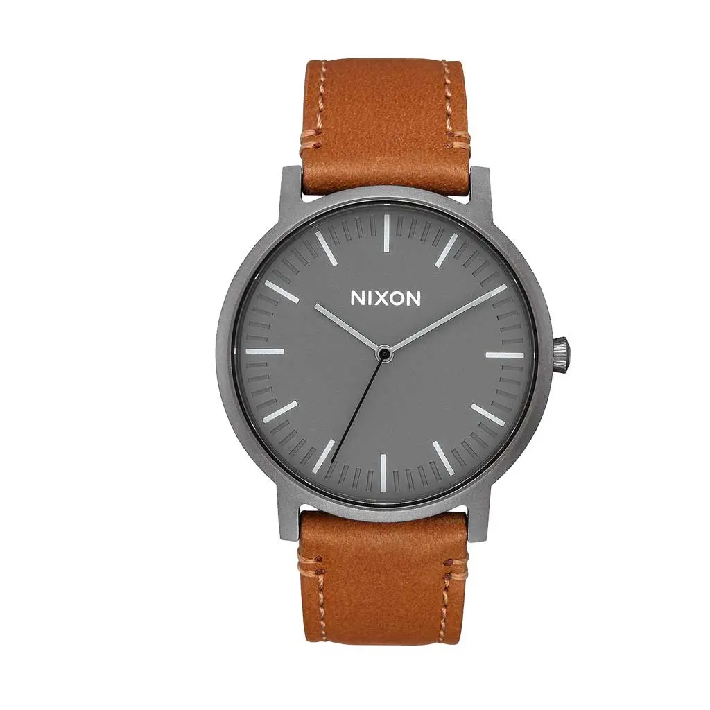 Nixon Porter Leather - Gunmetal/Charcoal/Taupe 1