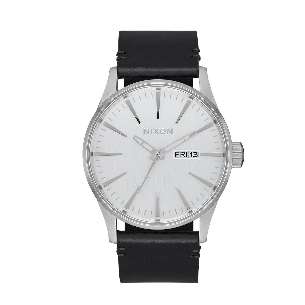 Nixon Sentry Leather - All Silver/Black 1