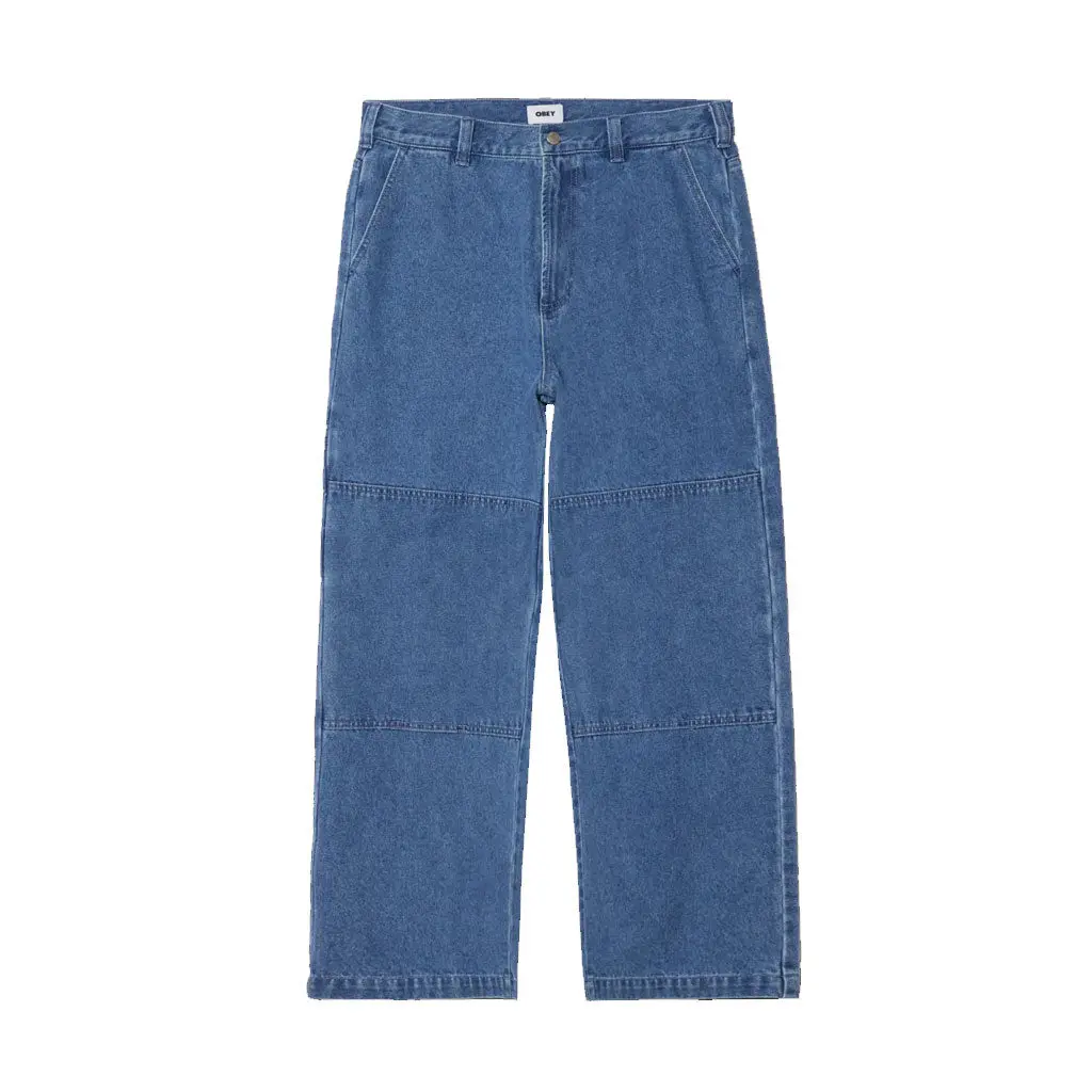 Obey Bigwig Double Knee Worker Denim Pant - Light Indigo 1