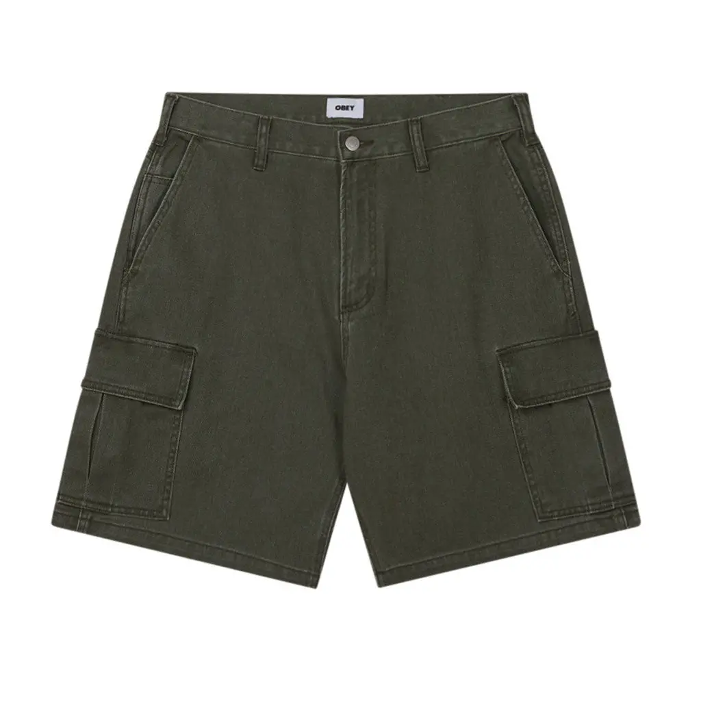 Obey Bigwig Baggy Denim Cargo Short - Grape Leaf 1