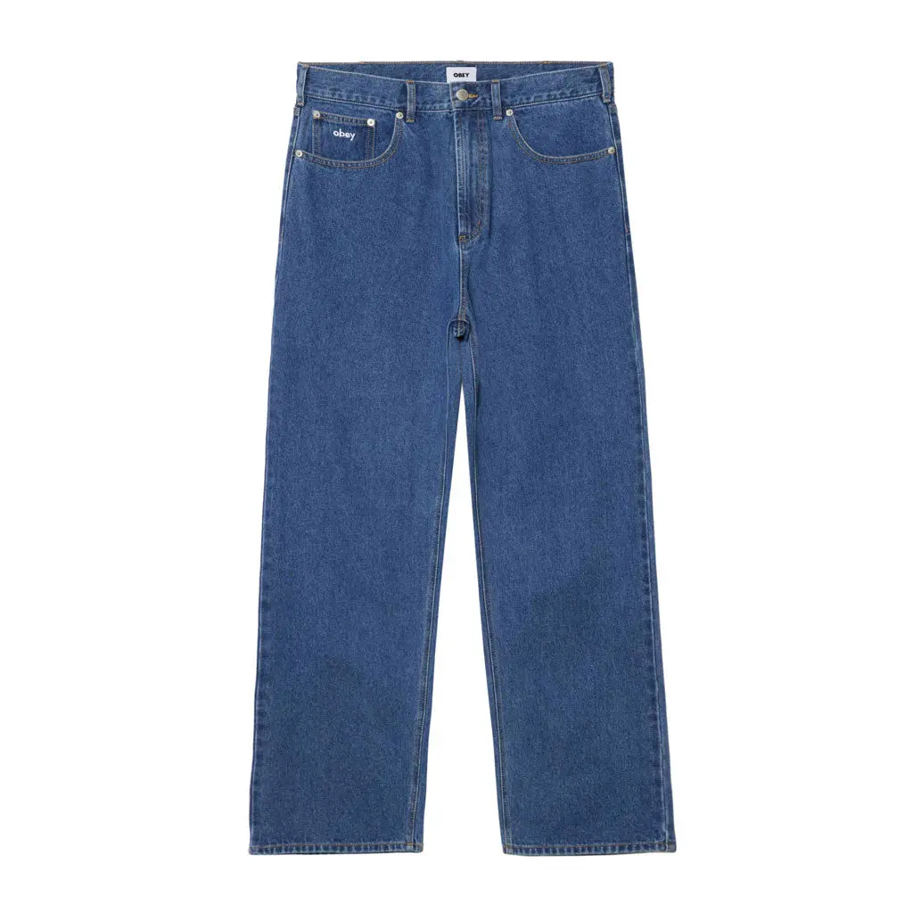 Obey Bigwig Baggy Denim Pant - Medium Stonewash 1