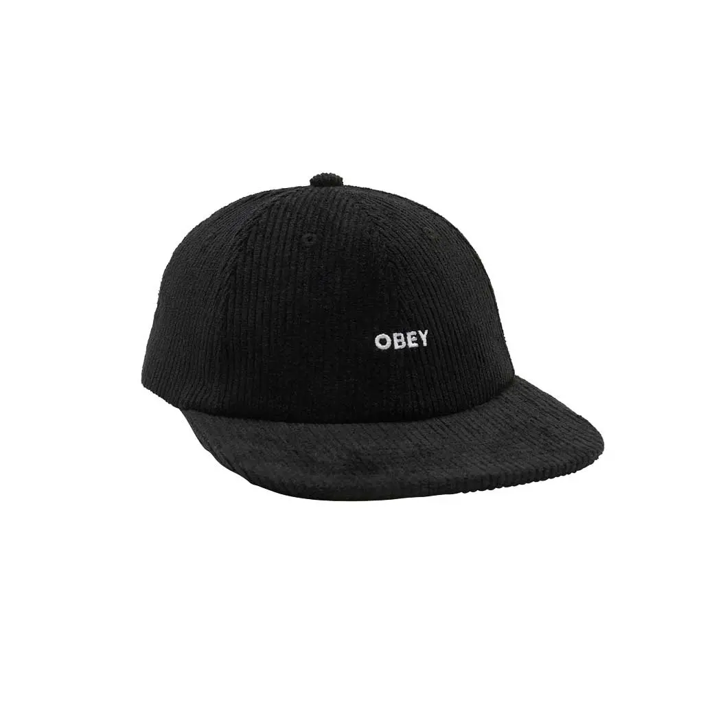 Obey Bold Cord 6 Panel Strapback - Black 1