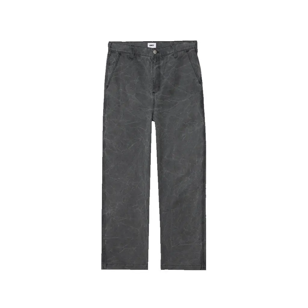 Obey Commons Wrinkle Pant - Black Wrinkle Wash 1