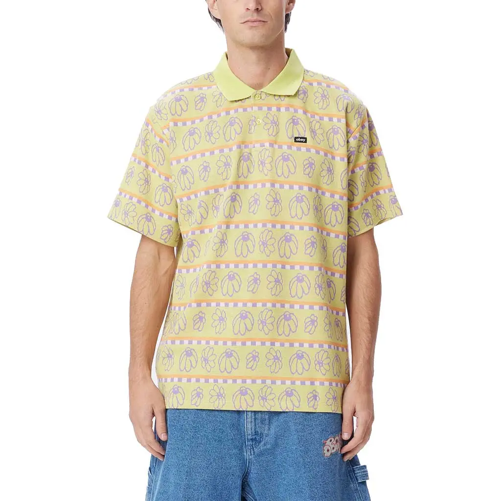 Obey Expand Jacquard Ss Polo - Celery Juice 1