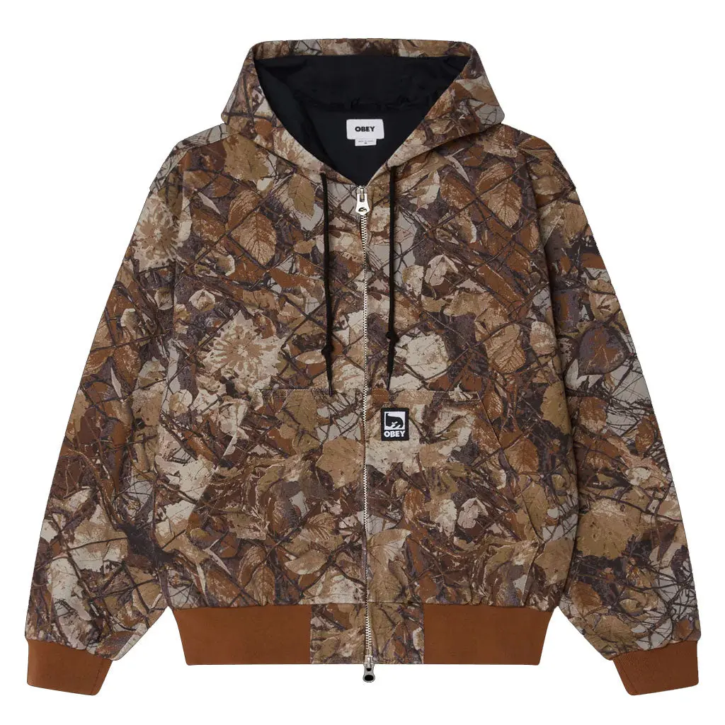 Obey Glen Zip Up Jacket - Fence Camo 1