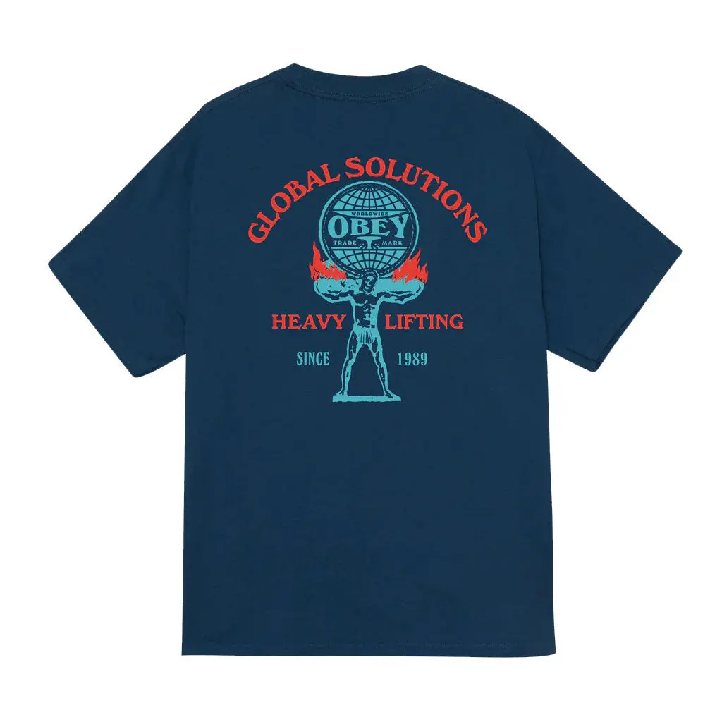 Obey Heavy Lifting S/S Tee - Harbor Blue 1