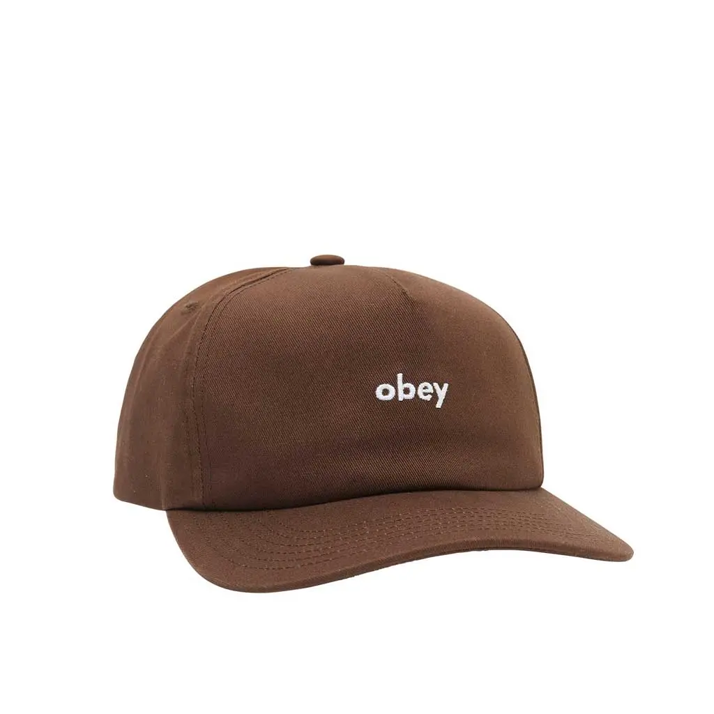 Obey Obey Lowercase 5 Panel Snapback - Brown 1