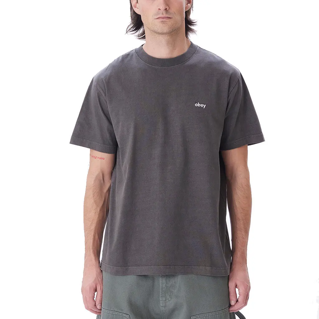 Obey Lowercase Pigment  S/S Tee - Digital Black 1
