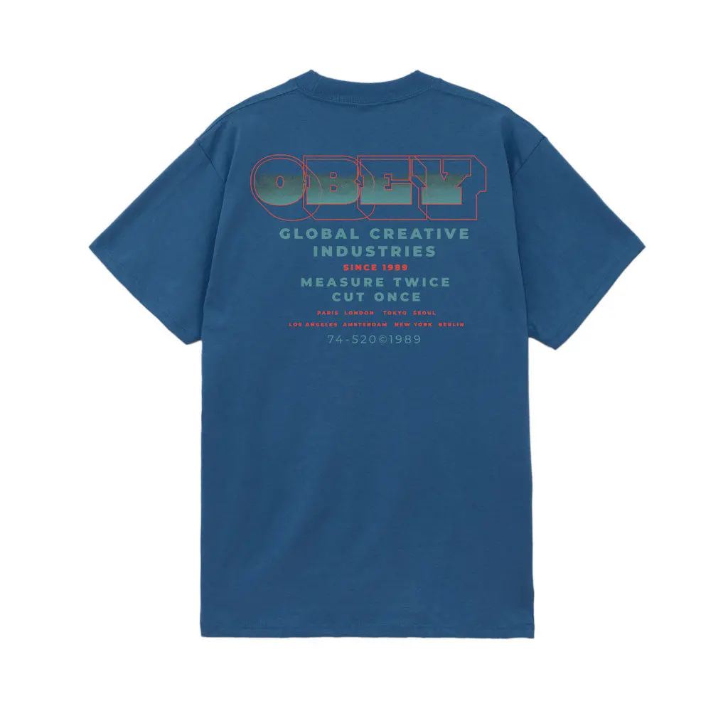 Obey Measure Twice S/S Tee - Harbor Blue 1